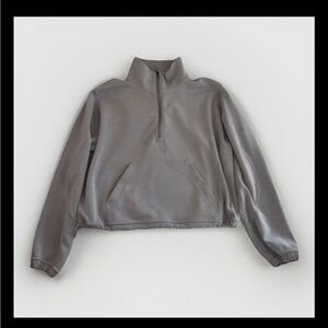 Lululemon Brushed Softstreme Half Zip Sweatshirt  12 River Stone Quick Drying